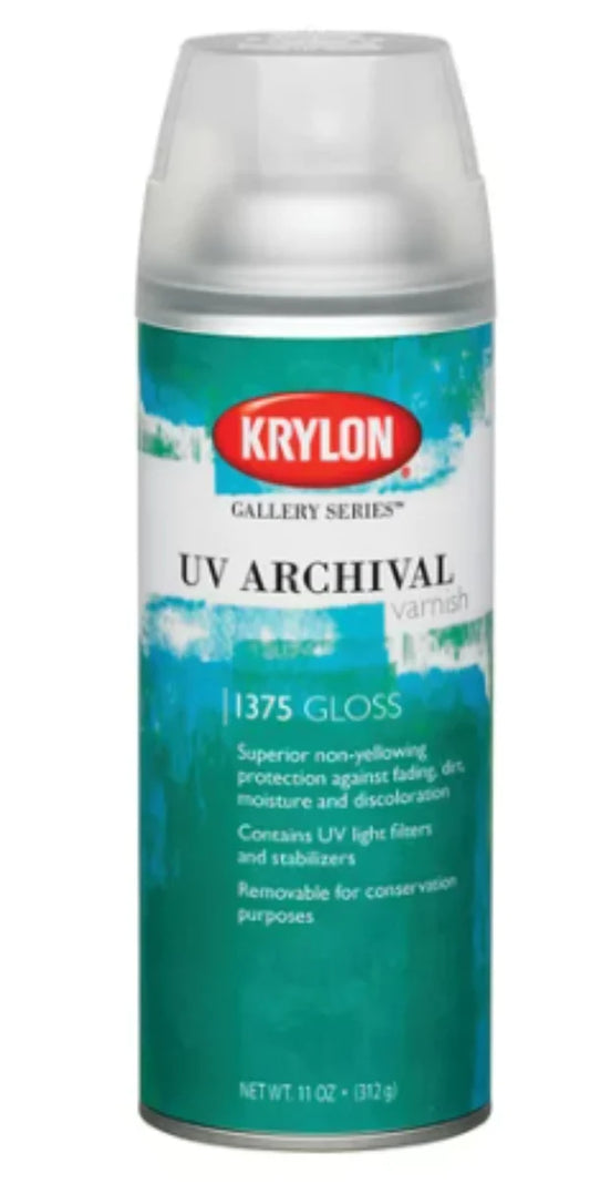 Krylon K01376000 Gallery Series UV Archival Varnish Aerosol Spray, Semi-Gloss, 11 Ounce